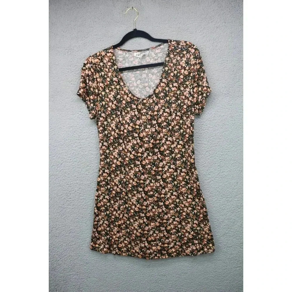 Jolt Faux Button Down Floral Dress-Size Large